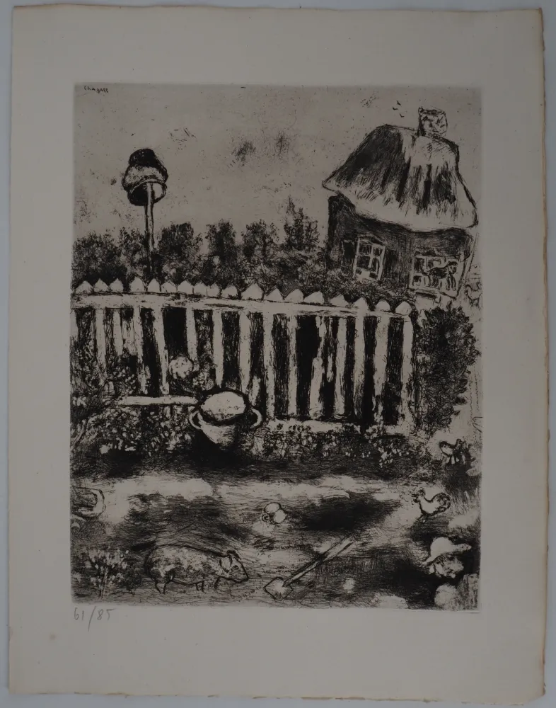 Gravura Chagall - Le Pot de terre et le Pot de fer