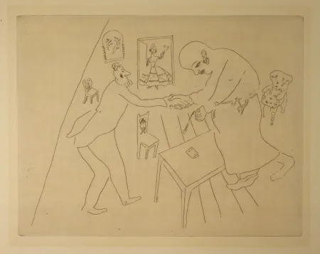 Água-Forte Chagall - (Nicolas Gogol, Les Ames Mortes,12)
