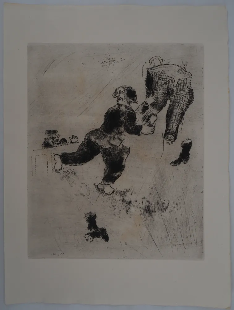 Gravura Chagall - On nettoie les pantalons