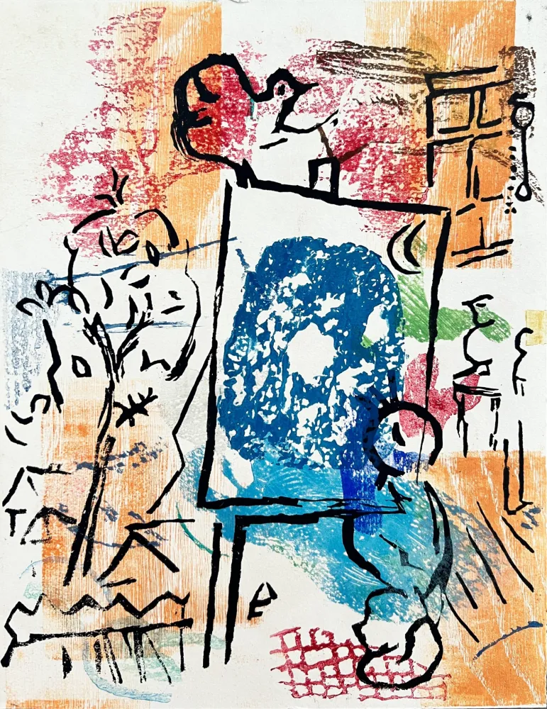 Xilogravura Chagall - Poèmes, Planche II (trial proof)