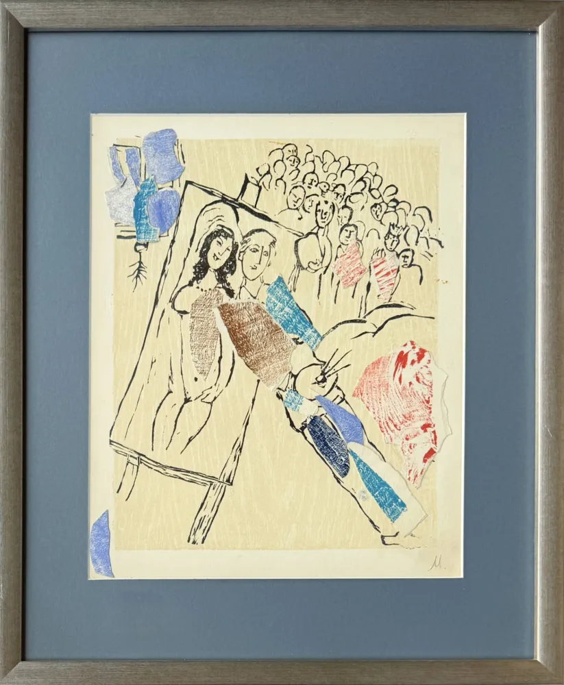 Xilogravura Chagall - Poèmes, Planche XXI (collage enhanced)