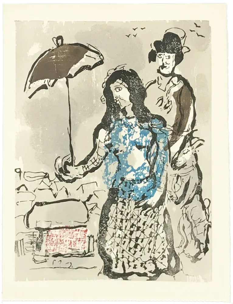 Xilogravura Chagall - VERS LA RIVE (