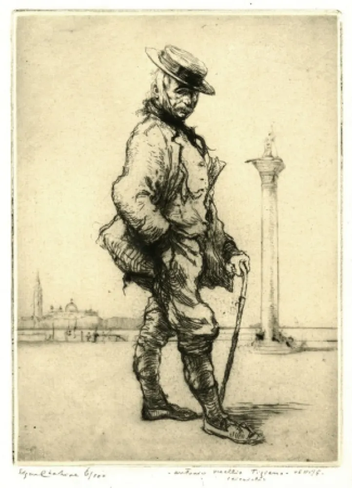 Água-Forte Chahine - Antonio Vecchio Tiziano, Venise