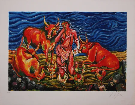 Litografia Chia -  Pastorale