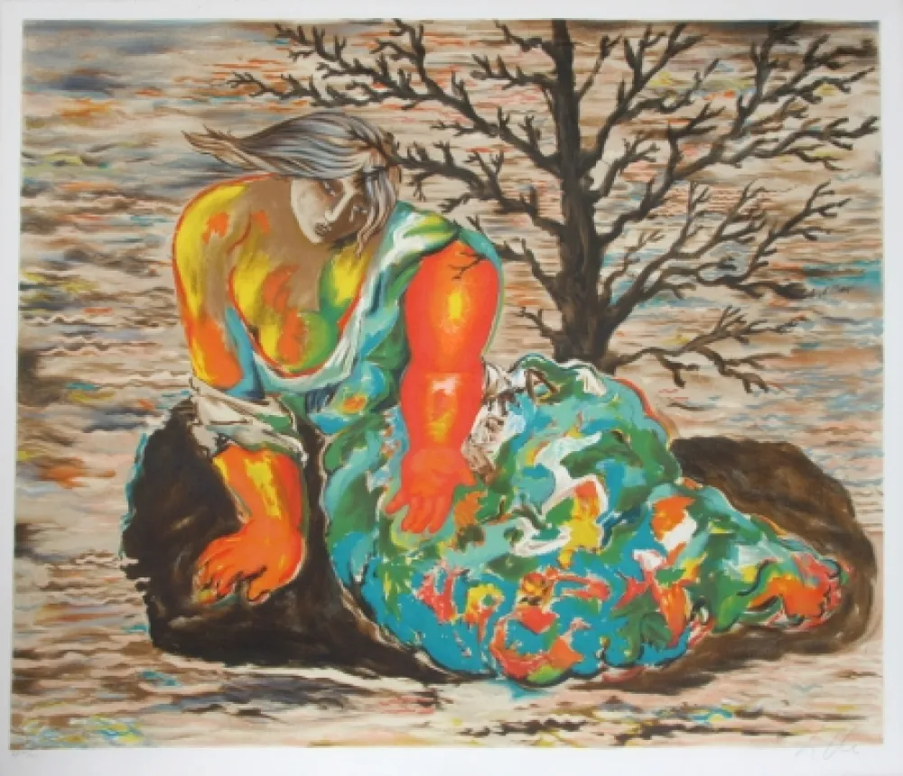 Litografia Chia - Seated Woman