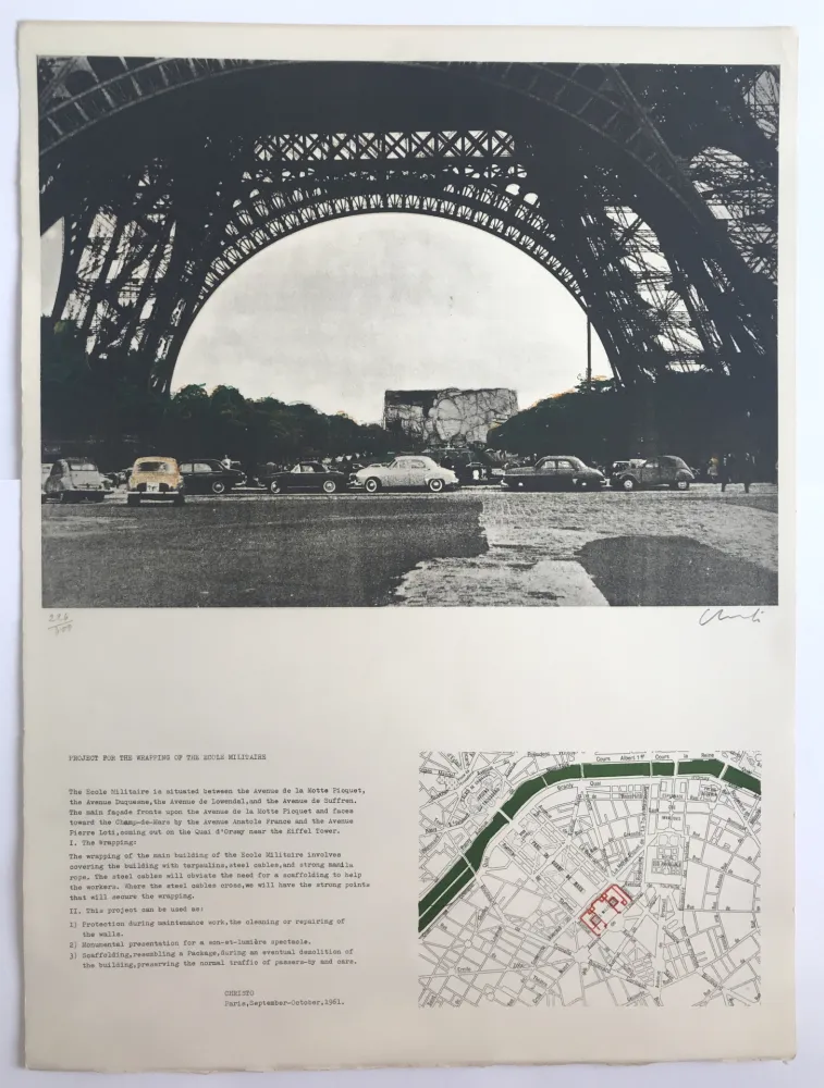 Litografia Christo - Projet pour l’emballage de l’Ecole militaire