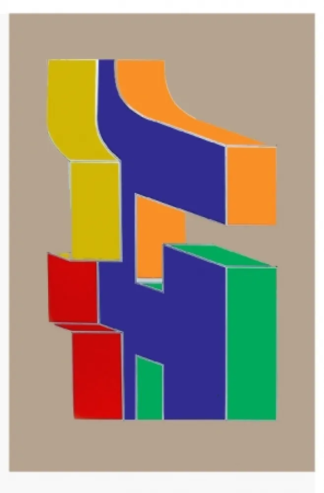 Serigrafia Chryssa - Times Square Fragment #10