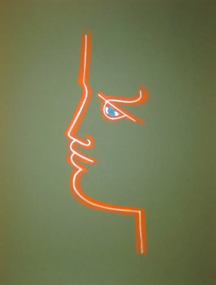 Litografia Cocteau - Le trait de feu (Green)