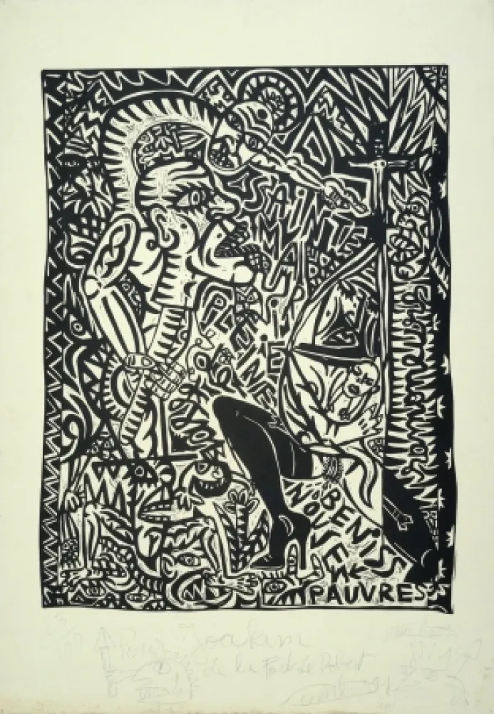 Linogravura Combas - Ramoneurs