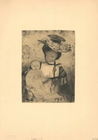 Gravura Corinth - Mutter und Kind