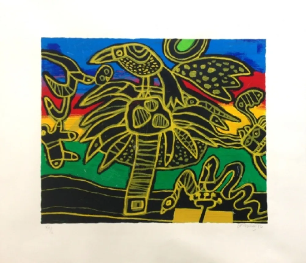 Litografia Corneille - Arbre aux oiseaux 