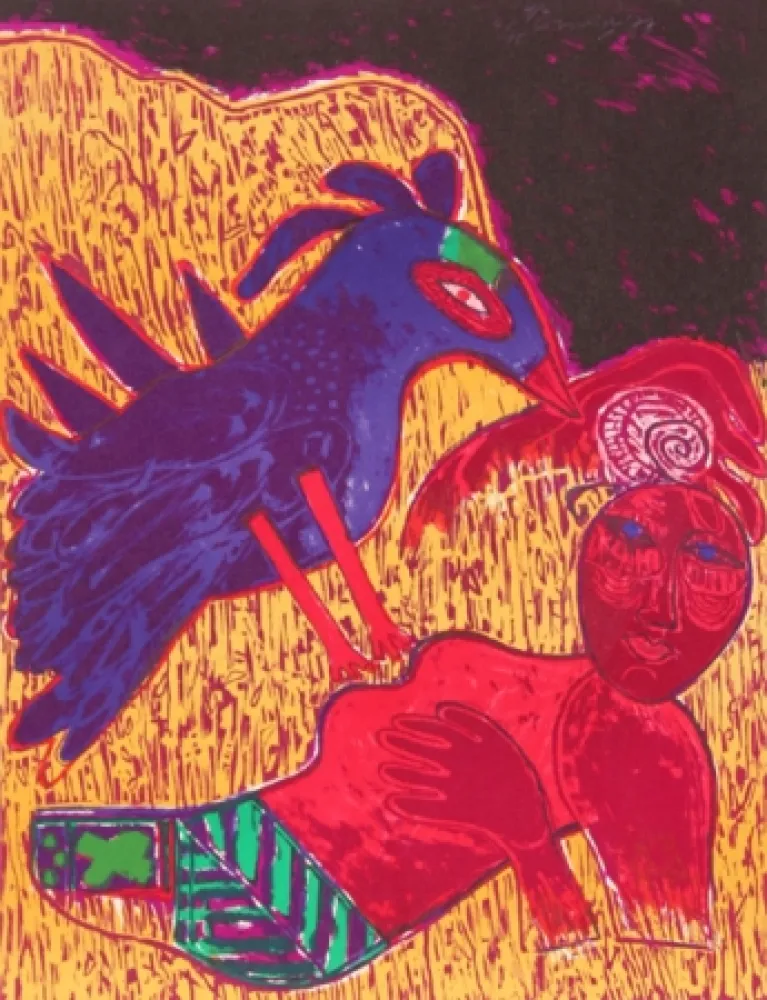 Litografia Corneille - Delire et foisonnement de cette plage