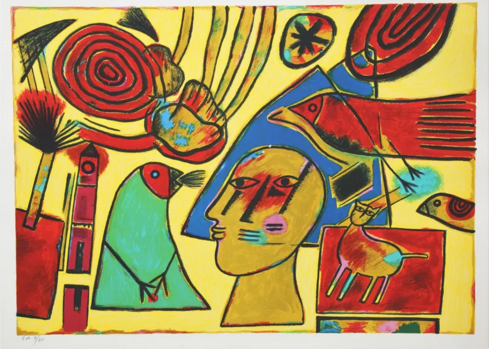 Litografia Corneille - La conversation