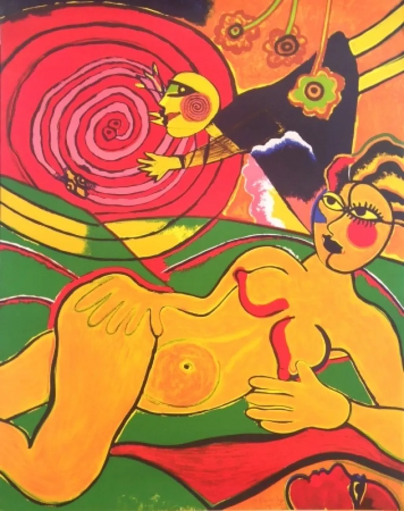 Serigrafia Corneille - L'enchantement du soleil serpent