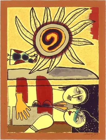 Serigrafia Corneille - Soleil cou coupé