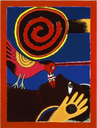 Serigrafia Corneille - Soleil cou coupé II