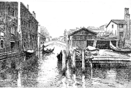 Água-Forte Cotugno  - Venezia, squero di San Trovaso