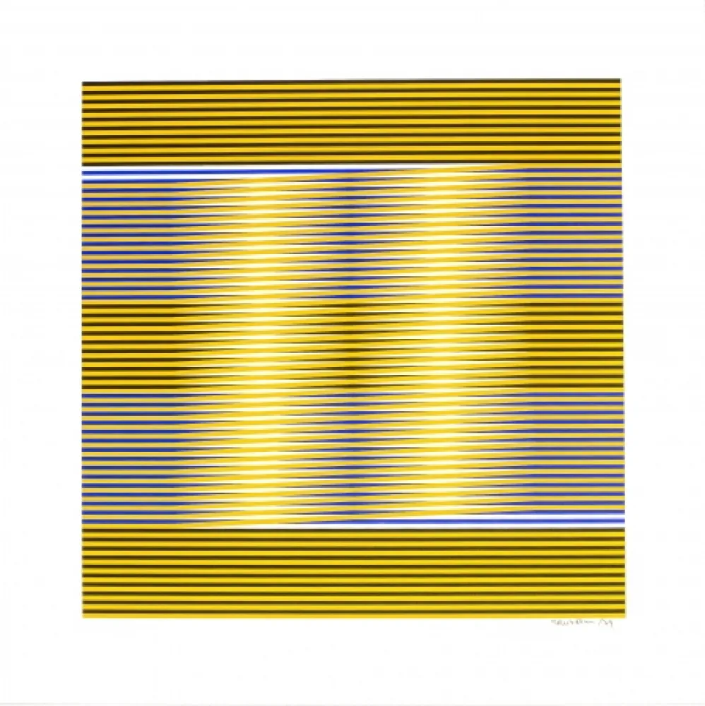 Serigrafia Cruz-Diez - Induction Chromatique (Blue & Yellow) 