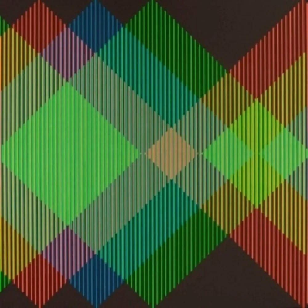 Litografia Cruz-Diez - Serie Semana - Miércoles