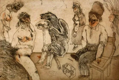 Água-Forte E Água-Tinta Cuevas - Autorretrato en Blanes