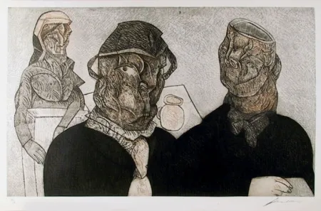 Água-Forte E Água-Tinta Cuevas - Juan Valle Alvarado Confesar para Maria Burga from the Intolerance Portfolio