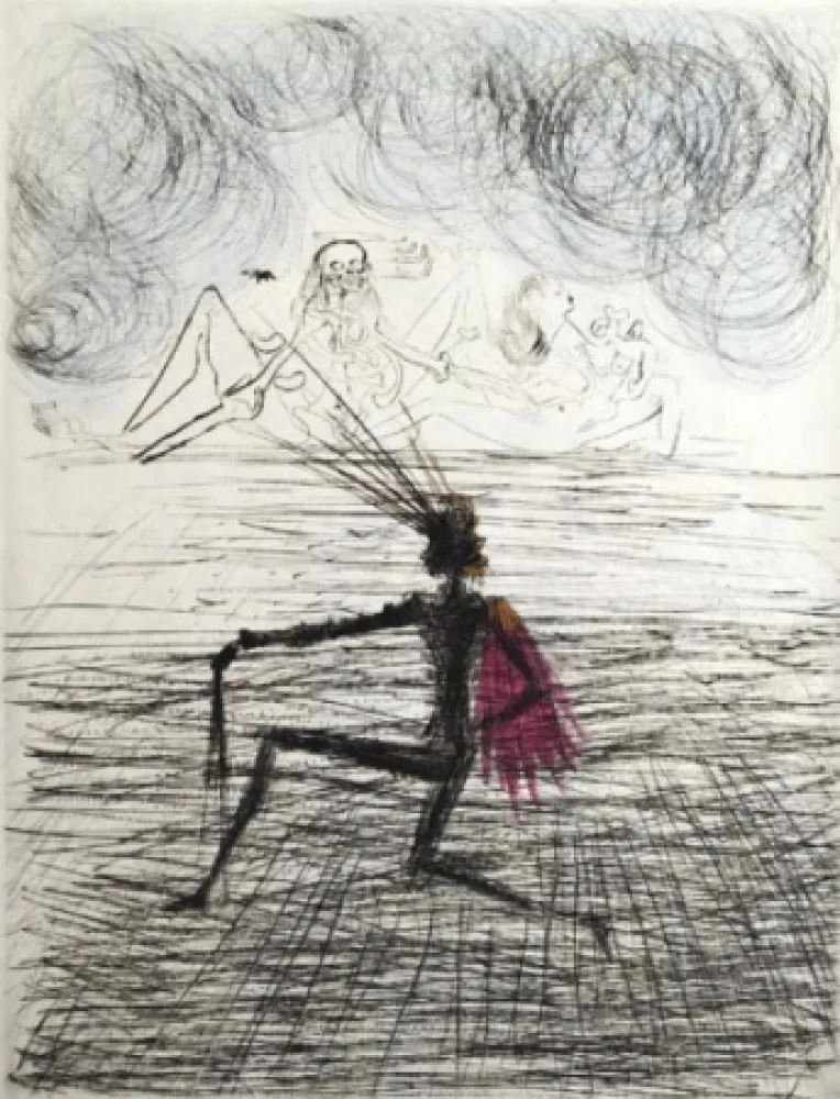 Gravura Dali - Chevalier a genoux