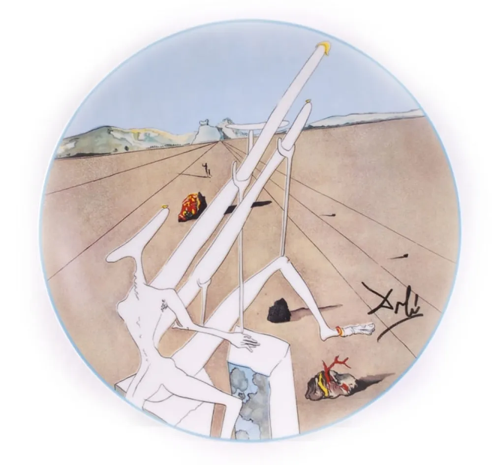 Cerâmica Dali - Dali Martien muni d'un double microscope Holo-électrique (La Conquête du Cosmos)