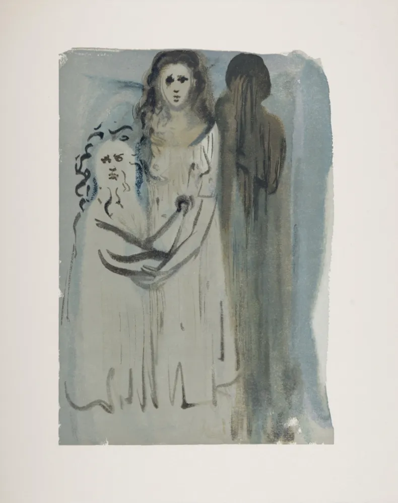 Xilogravura Dali - Dans la fumée des Coléreux, 1963