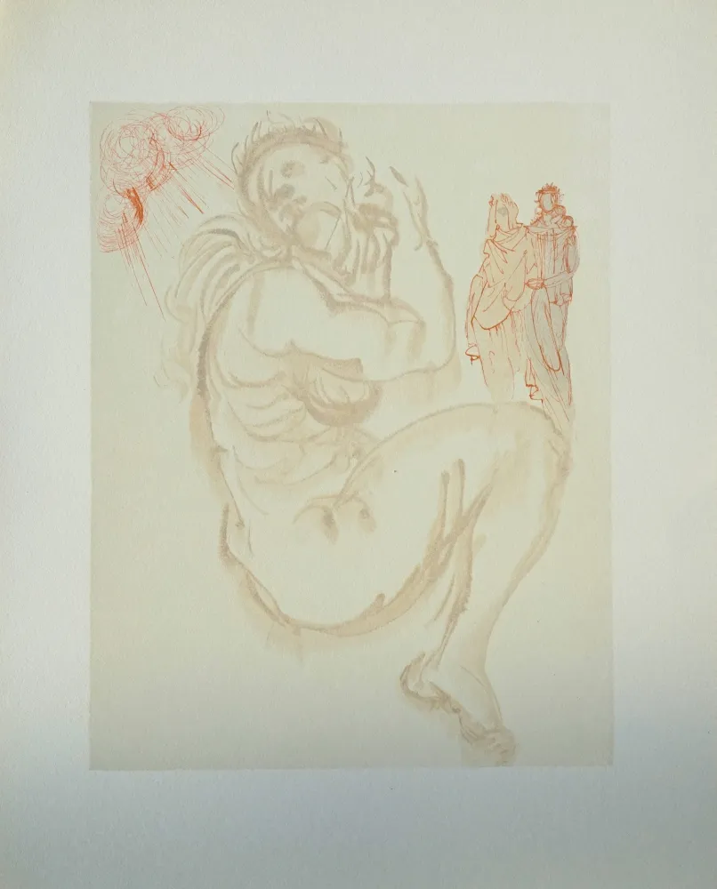 Xilogravura Dali - Divine Comédie, Purgatoire 19, Le songe de Dante