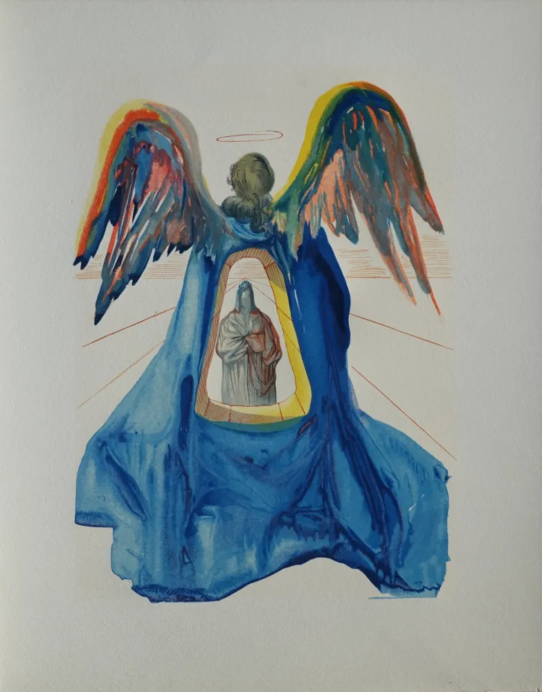Xilogravura Dali - Divine Comédie, Purgatoire 33, Dante purifié