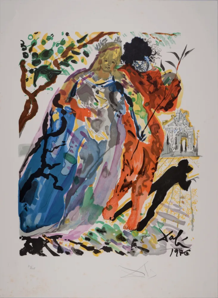 Litografia Dali - Fille de Minos..., from Ovide L'art D'aimer - Hand-signed - Large size