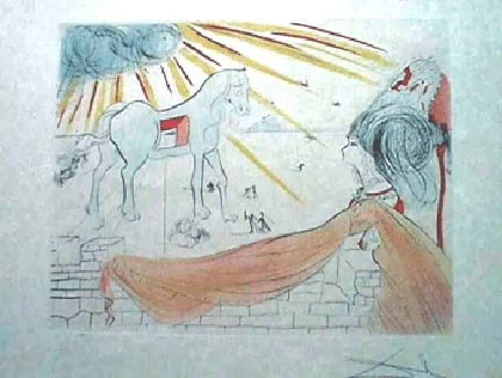 Gravura Dali - Helen and the Trojan Horse