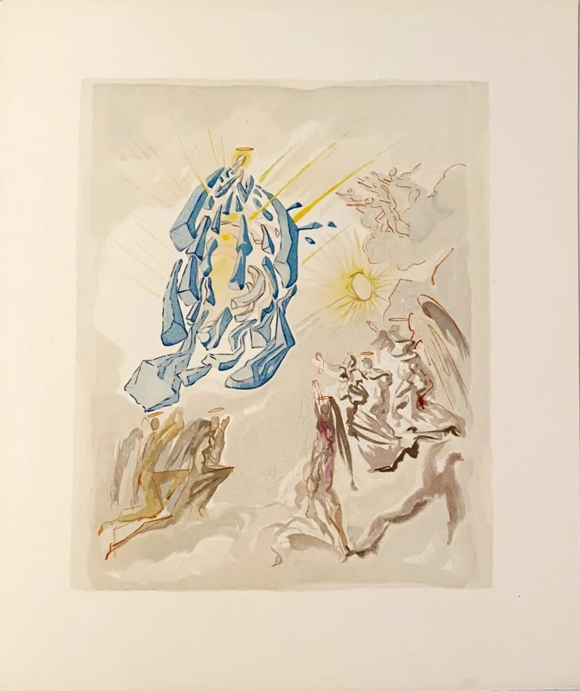 Xilogravura Dali - La Divine Comédie - Paradis 26 - Dante recouvre la vue