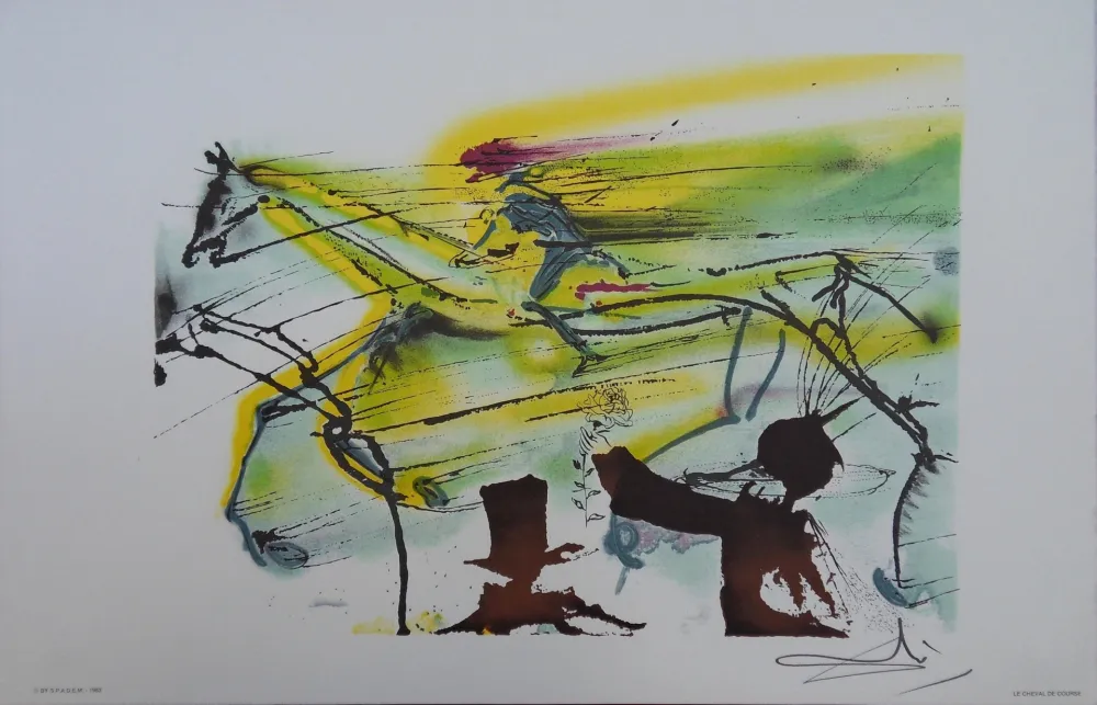 Litografia Dali - Les Chevaux, le Cheval de Course