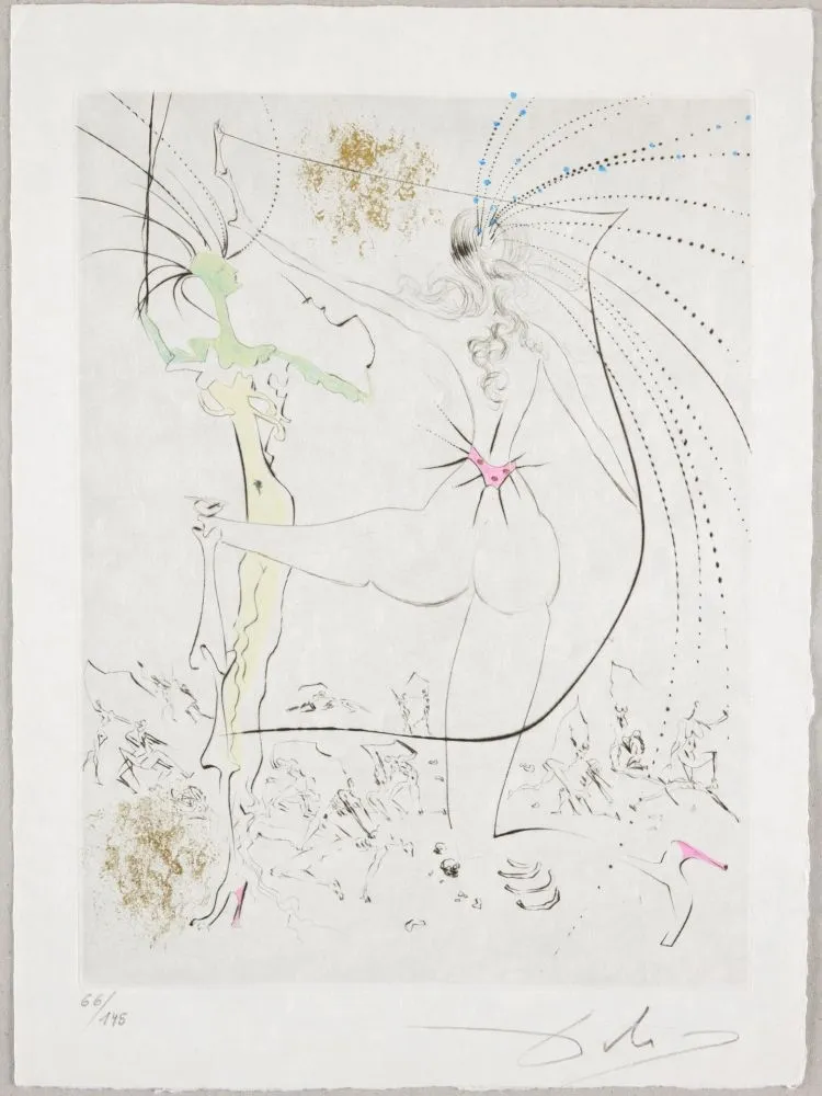 Água-Forte Dali - Les Fesses piquantes, Piquant Buttocks