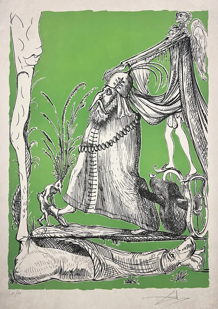 Litografia Dali - Les Songes Drôlatiques de Pantagruel, Planche XI