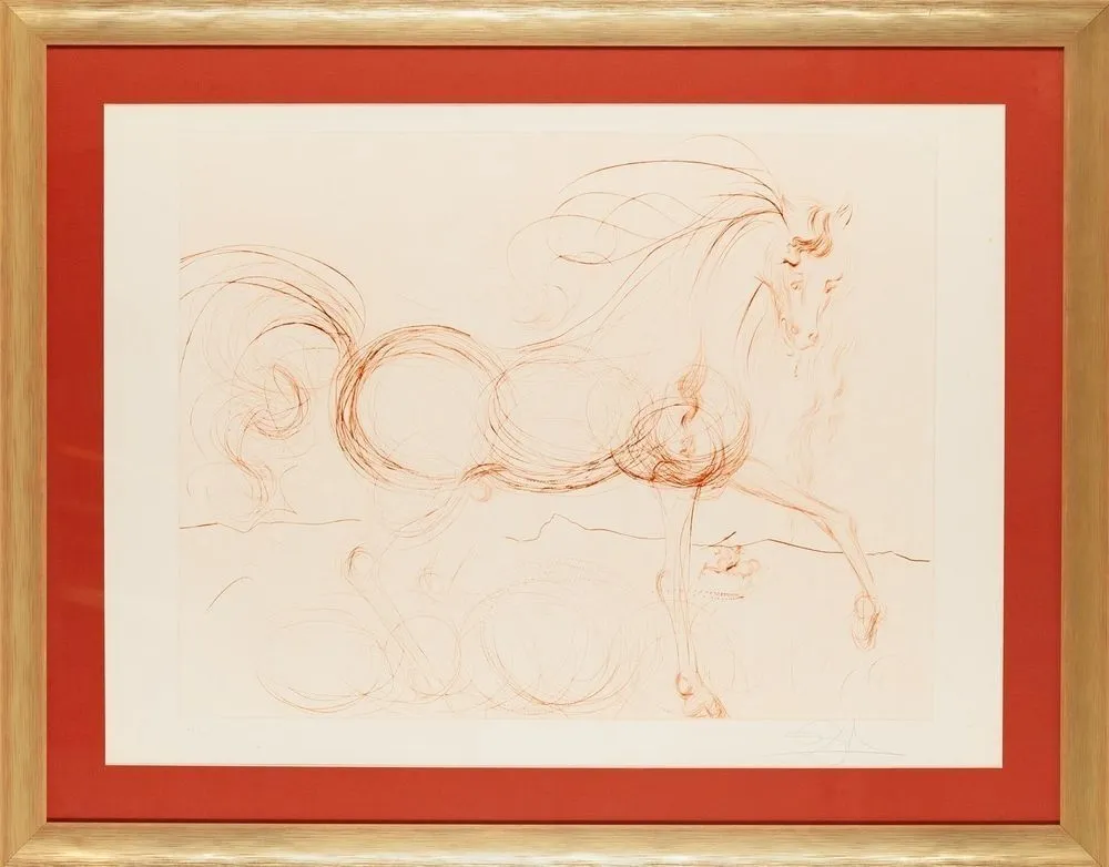 Água-Forte Dali - L'Etalon Blanc (Hommage au cheval)