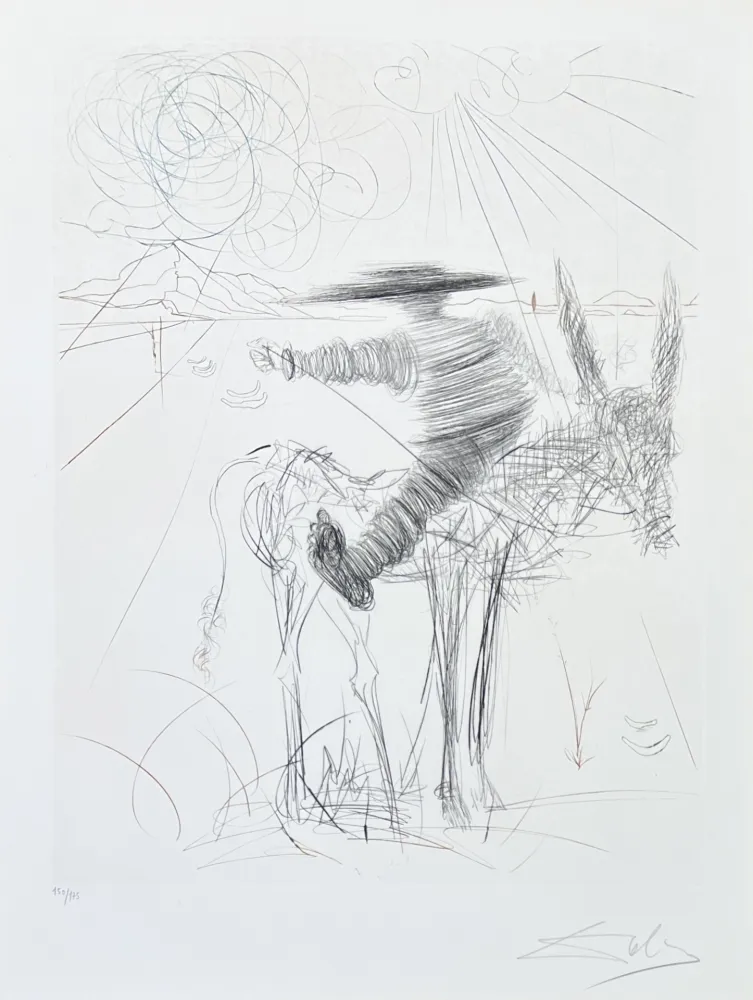 Ponta-Seca Dali - Salvador Dalí (1904-1989) - Drypoint etching on Lana paper - 1970