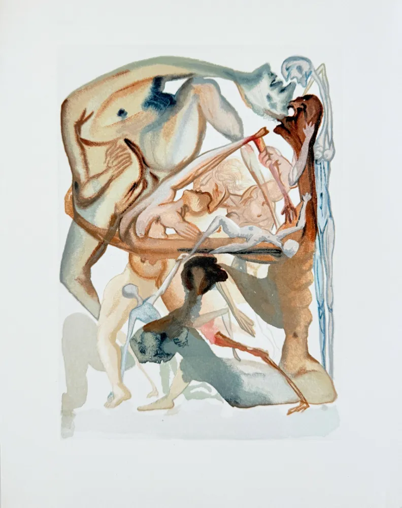 Xilogravura Dali - The Inferno, Canto 11 - On the Edge of the Seventh Circle