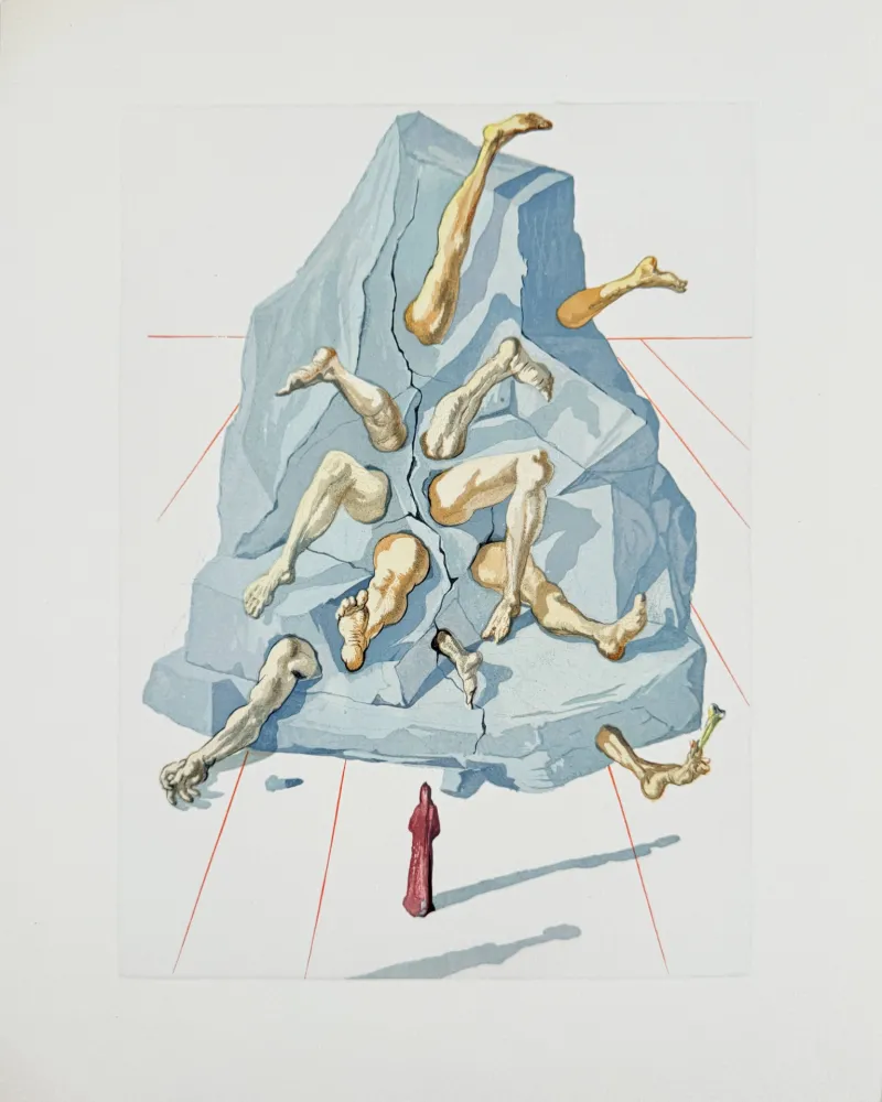 Xilogravura Dali - The Inferno, Canto 19 - The Simonists