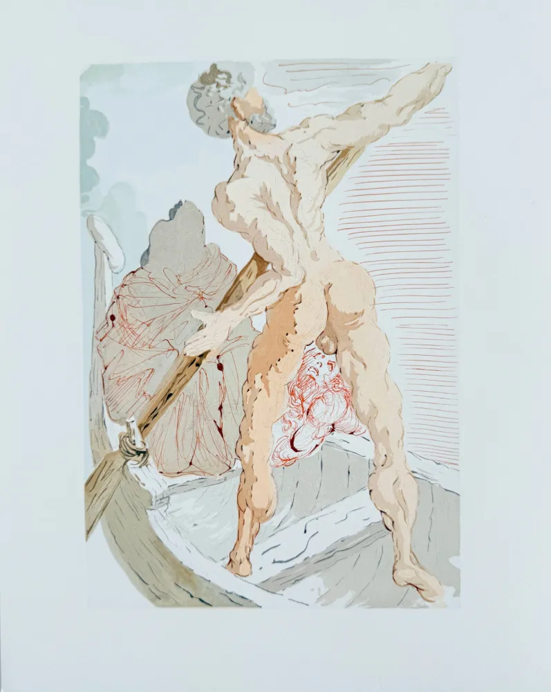 Xilogravura Dali - The Inferno, Canto 2 - Virigil comforts Dante