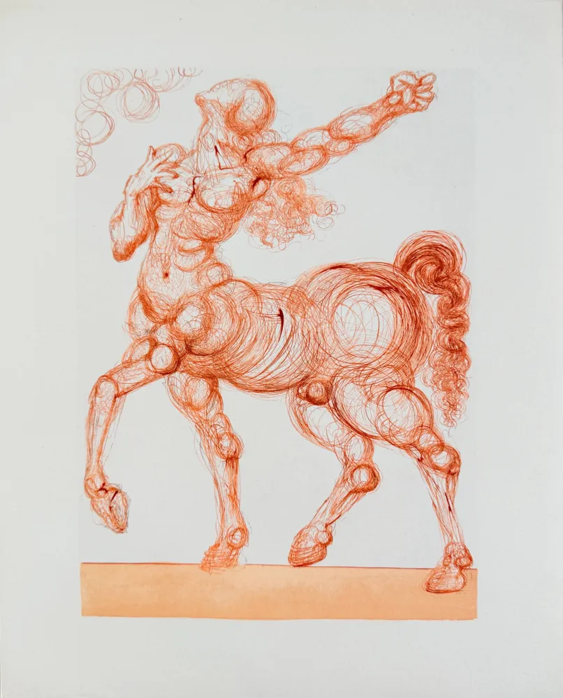 Xilogravura Dali - The Inferno, Canto 25 - The Centaur