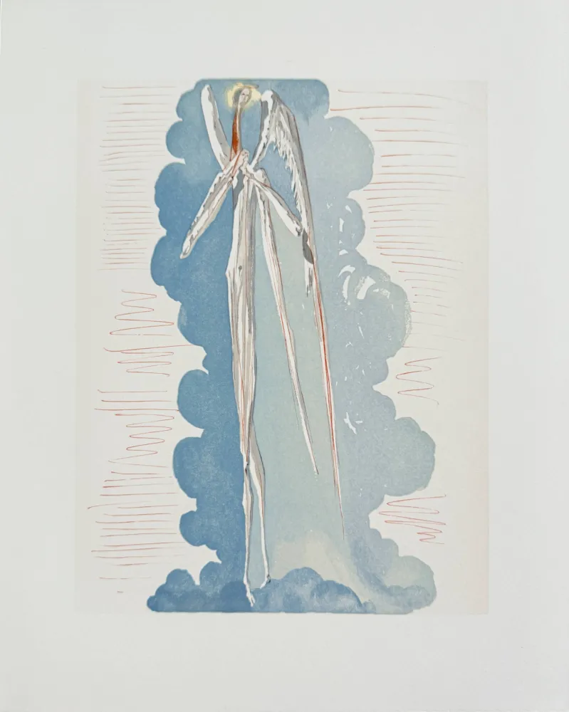 Xilogravura Dali - The Paradise, Canto 22 - The Angel of the Seventh Sphere