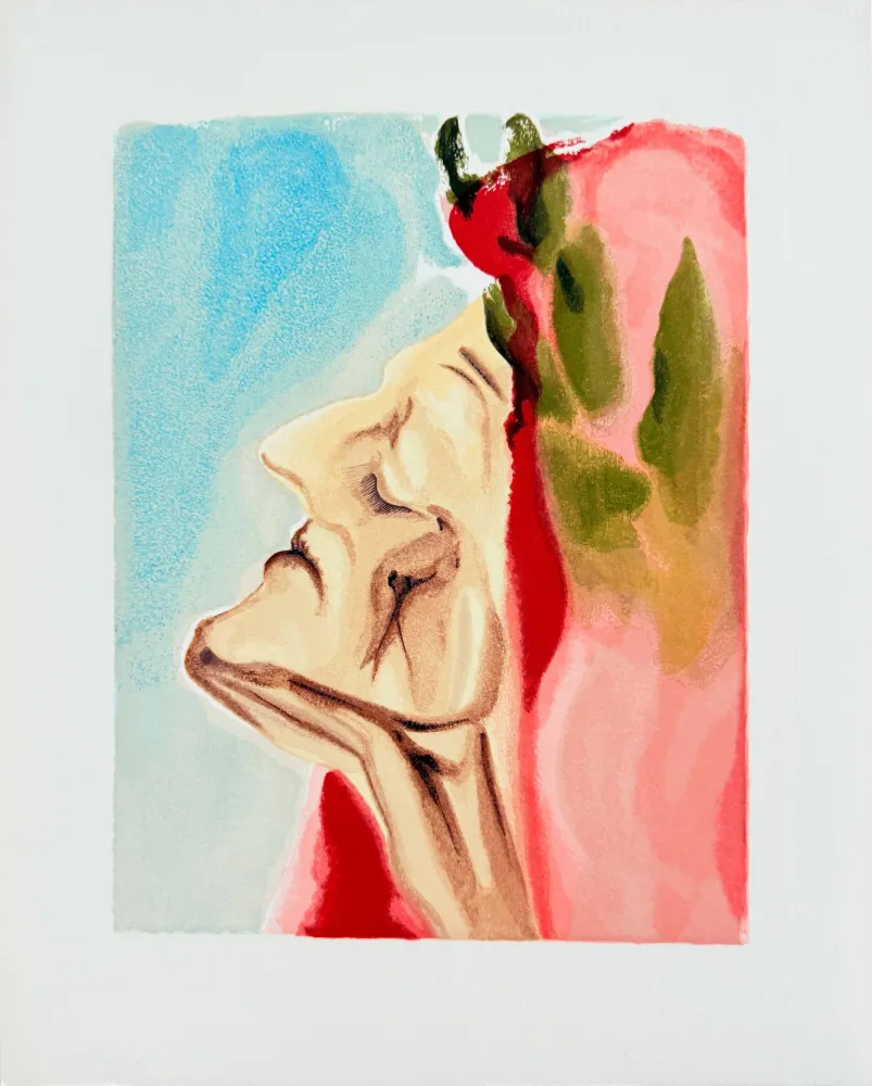 Xilogravura Dali - The Paradise, Canto 7 - Le nouveau doute de Dante