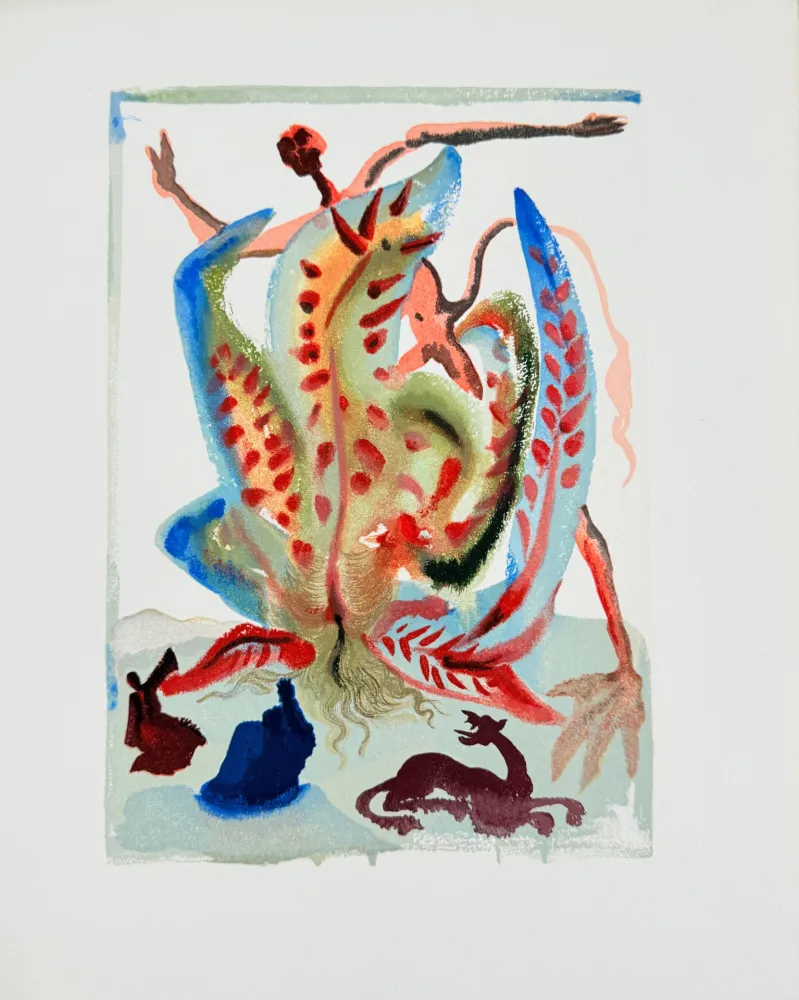 Xilogravura Dali - The Purgatory, Canto 23 - Gluttony