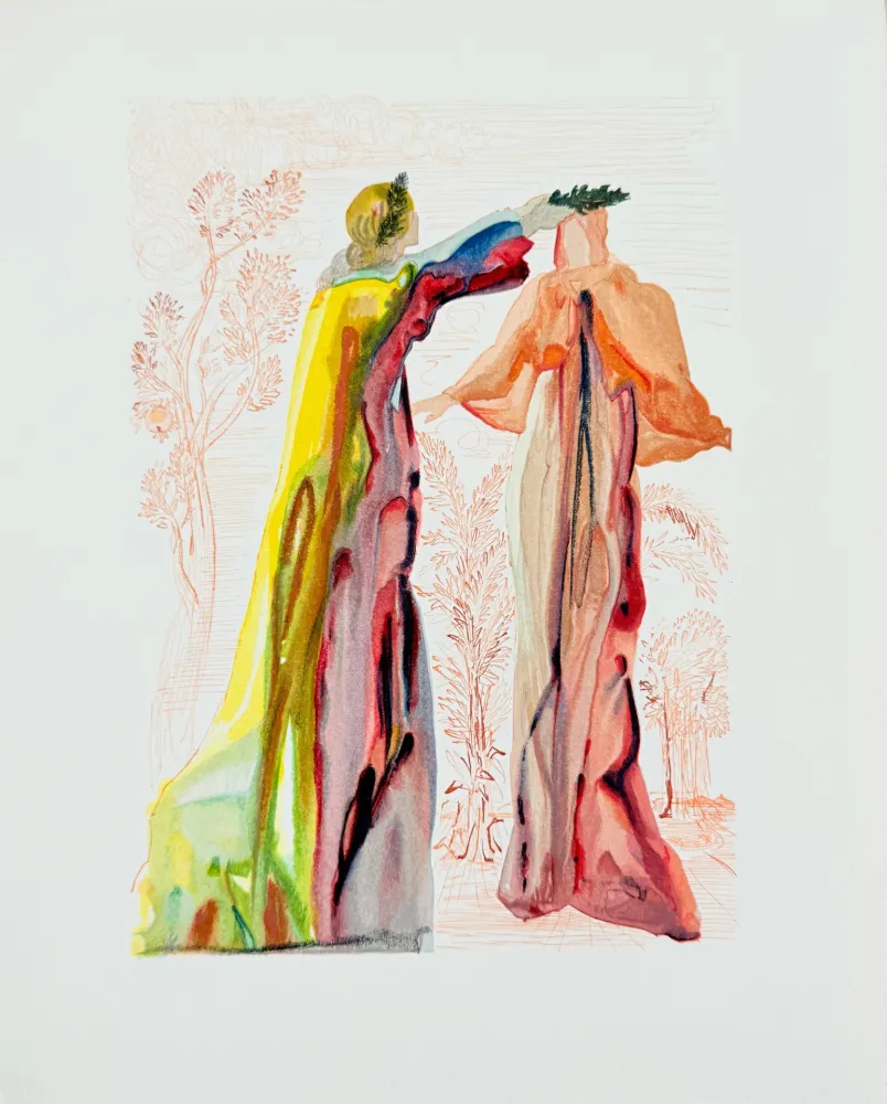 Xilogravura Dali - The Purgatory, Canto 27 - The Last Words of Virgil