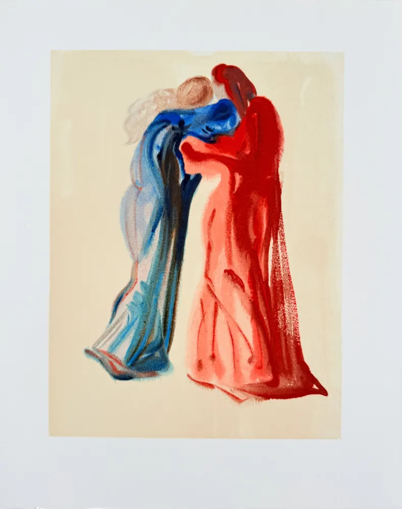 Xilogravura Dali - The Purgatory, Canto 29 - Meeting of Dante and Beatrice