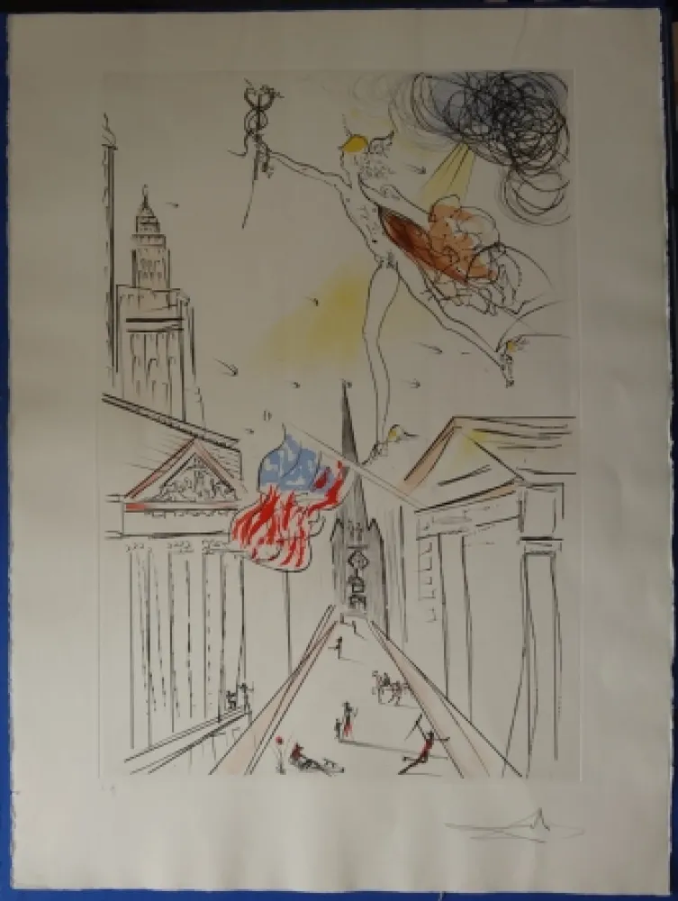 Água-Forte Dali - Vue de Wall Street