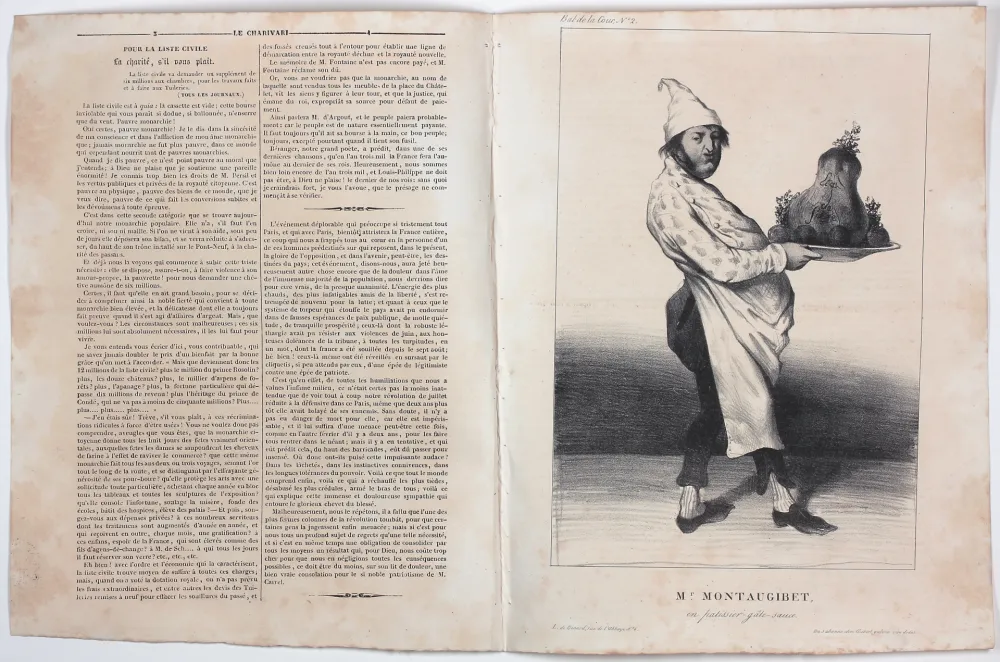 Litografia Daumier - Mr. Montaugibet en patissier-gâte-sauce 