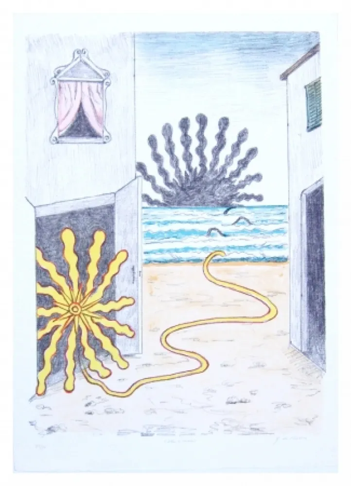 Litografia De Chirico - Sole et mare